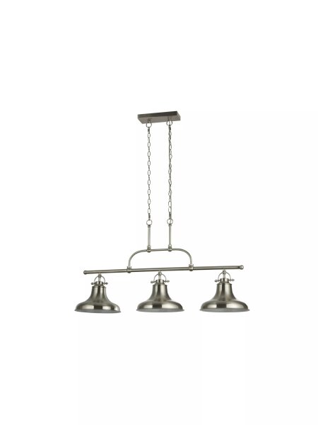 Pendelleuchte Metall Silber Weiß E27 L:96 cm Industrial