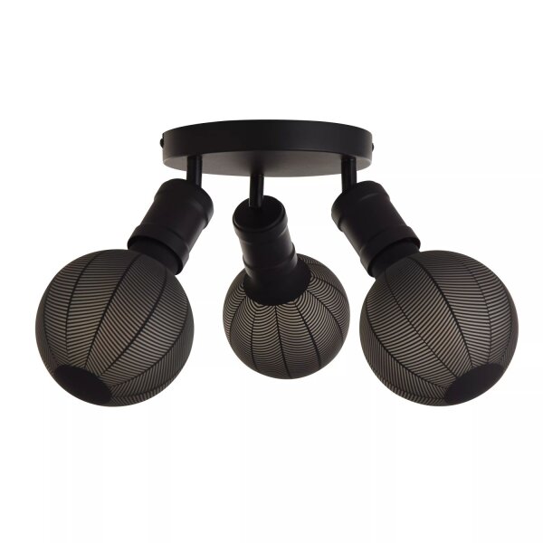 Deckenspot schwenkbar Metall Schwarz E27 Ø30 cm Retro
