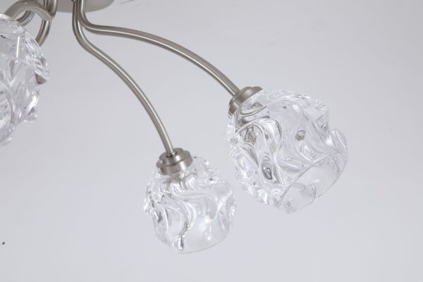 Deckenlampe Metall Klarglas Nickel G9 Ø60 cm 5-flammig