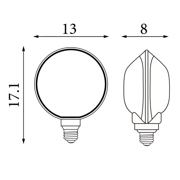 LED Leuchtmittel dimmbar Glas Bernstein E27 B:8 cm