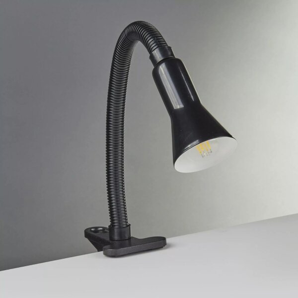 Tischlampe klemmbar Metall Schwarz Schalter E14 H:50 cm