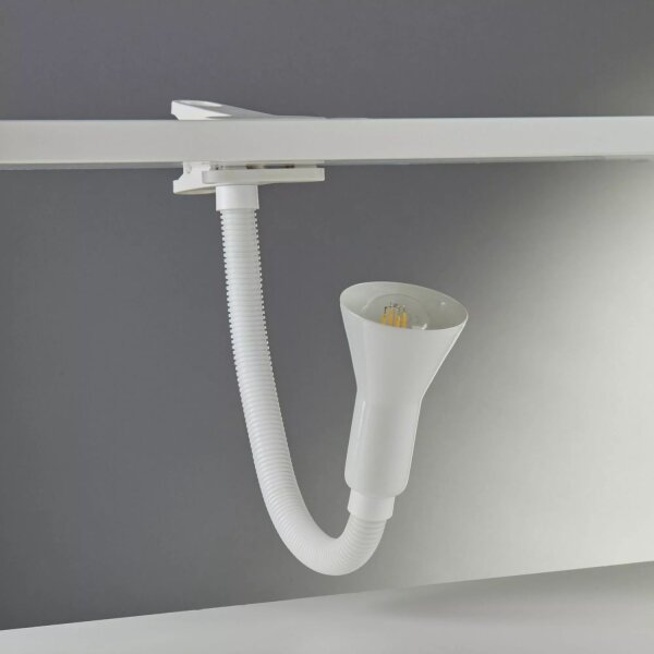 Klemmleuchte Metall Weiß E14 H:50 cm Schalter modern