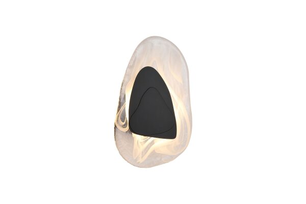 LED Wandlampe 3000K Glas Metall Schwarz B:20cm indirekt
