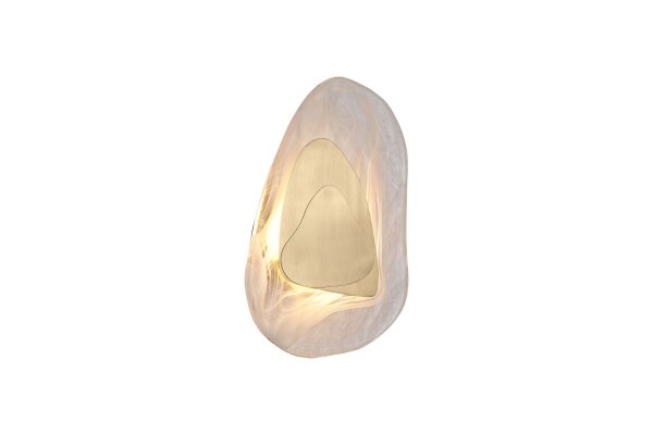 LED Wandlampe indirekt 3000K Glas Metall Messing H:32cm