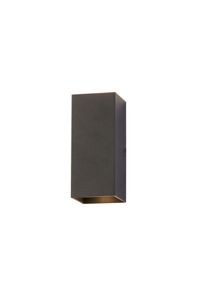 Wandlampe Up Down Aluminium Sandschwarz GU10 eckig