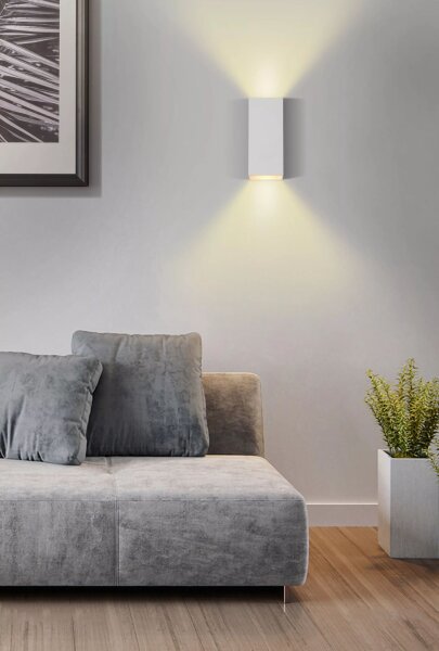 Wandlampe Aluminium Sandweiß GU10 H:15,4 cm Up Down