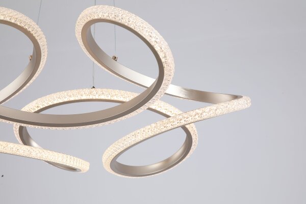 LED Hängelampe dimmbar 3000K Aluminium Champagner