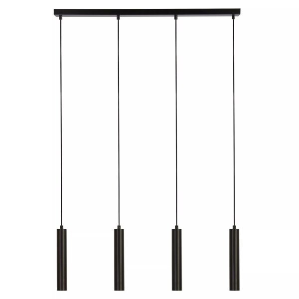 Hängelampe Metall Schwarz E27 L:80 cm Zylinder modern