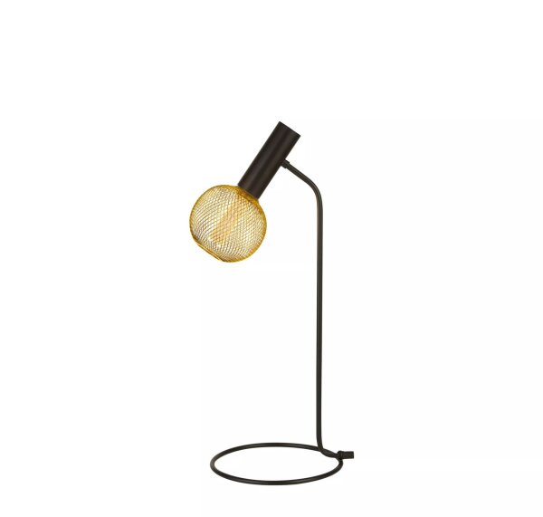 Tischleuchte verstellbar Metall Schwarz E27 H:57 cm