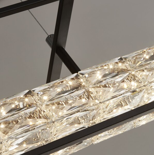 LED Pendelleuchte 3000K Metall Klarglas Schwarz L:90 cm