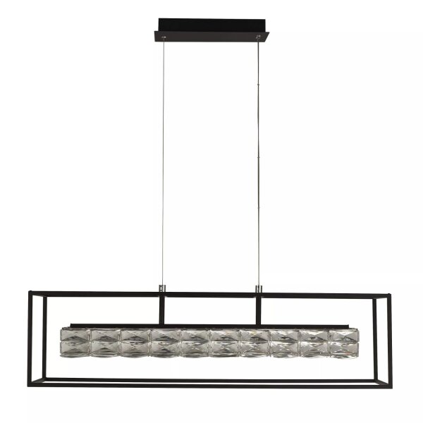 LED Pendelleuchte 3000K Metall Klarglas Schwarz L:90 cm