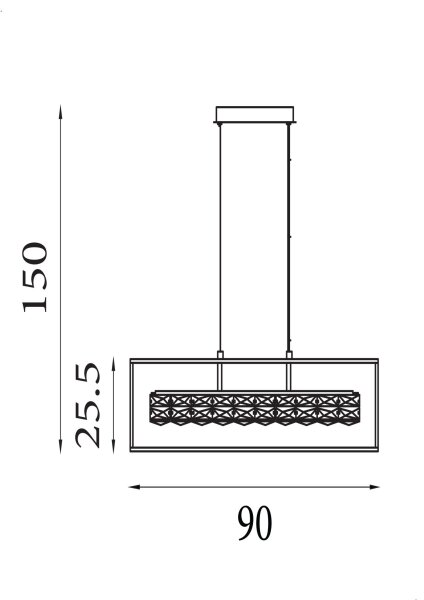 LED Pendelleuchte 3000K Metall Klarglas Schwarz L:90 cm