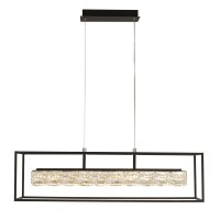 LED Pendelleuchte 3000K Metall Klarglas Schwarz L:90 cm
