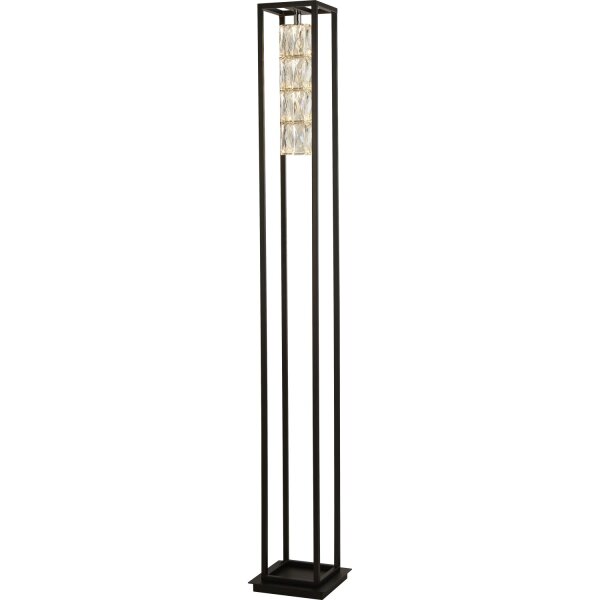 LED Stehleuchte dimmbar 3000K Metall Klarglas Schwarz