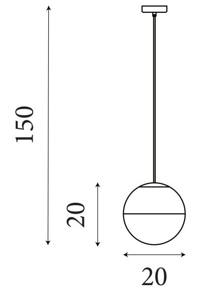 Hängelampe Glas Metall Messing Opalweiß E27 Ø20 cm
