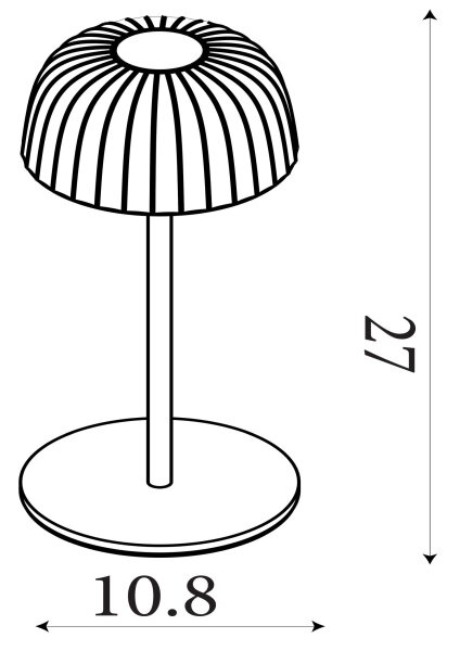 LED Tischleuchte Akku 3000K Metall Grau IP54 H:27 cm