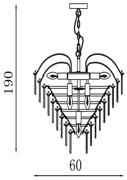 Kronleuchter Glas Metall Messing Weiß E14 Ø63 cm