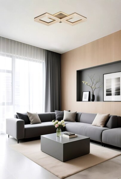 LED Deckenleuchte dimmbar 3000K Metall Gold L:62,5 cm