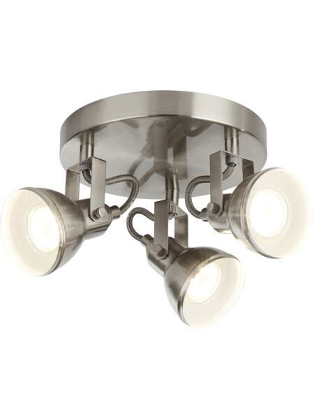 Deckenstrahler drehbar Metall Silber Weiß GU10 H:17 cm