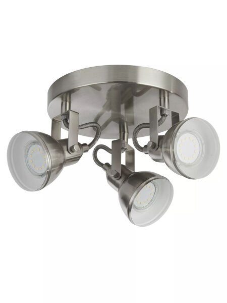 Deckenstrahler drehbar Metall Silber Weiß GU10 H:17 cm