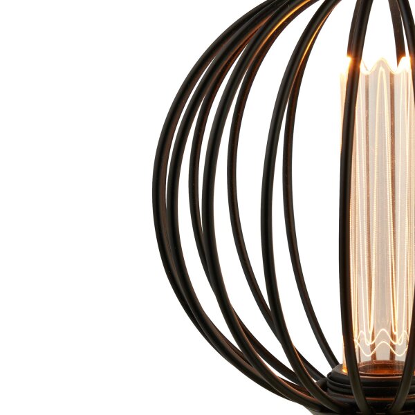 LED Leuchtmittel 1800K Metall Schwarz E27 H:16 cm Käfig