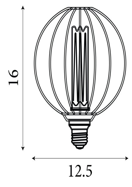 LED Leuchtmittel 1800K Metall Schwarz E27 H:16 cm Käfig