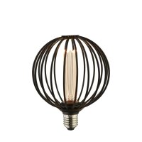 LED Leuchtmittel 1800K Metall Schwarz E27 H:16 cm K&auml;fig