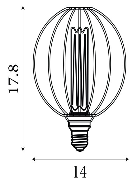 LED Leuchtmittel 2700K Metall Gold E27 H:16 cm Käfig