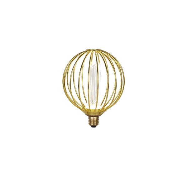 LED Leuchtmittel 4000K Metall Gold E27 Ø12,5 cm Käfig