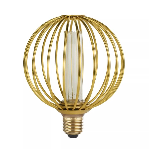 LED Leuchtmittel 4000K Metall Gold E27 Ø12,5 cm Käfig