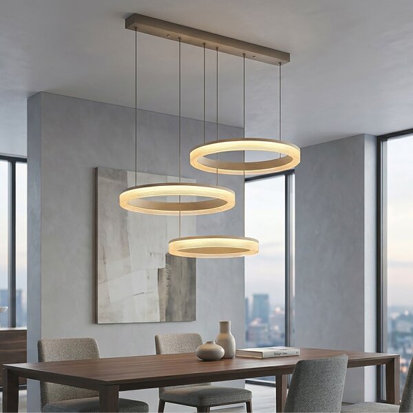 LED Pendelleuchte CCT 2700-4000K Sandfarben B:45 cm
