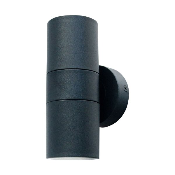 Außenwandleuchte Glas Schwarz GU10 IP65 T:9,3 cm