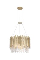 Pendelleuchte Glas Metall Kristall Gold E27 &Oslash;45 cm klar