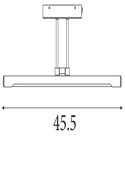 LED Wandlampe Akku 3000-6500K Metall Schwarz B:45,5 cm