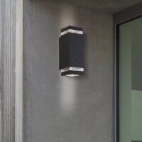 Au&szlig;enwandleuchte Aluminium Schwarz GU10 IP44 H:23,5 cm