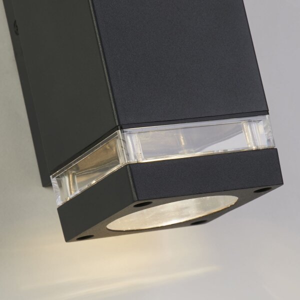 Außenwandleuchte Aluminium Hellgrau GU10 IP44 T:11 cm