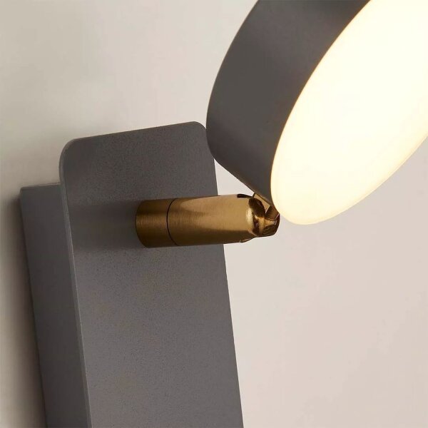 LED Wandstrahler Schalter 3000K Metall Sandgrau H:27 cm