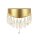 LED Wandleuchte Zugschalter 4000K Kristallglas Gold
