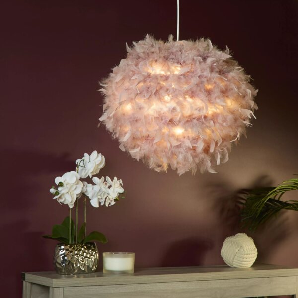 Lampenschirm Federn Beere E14 E27 Ø50 cm Kugel Modern