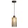 Pendelleuchte Glas Metall Bronze Bernstein E27 Ø11 cm