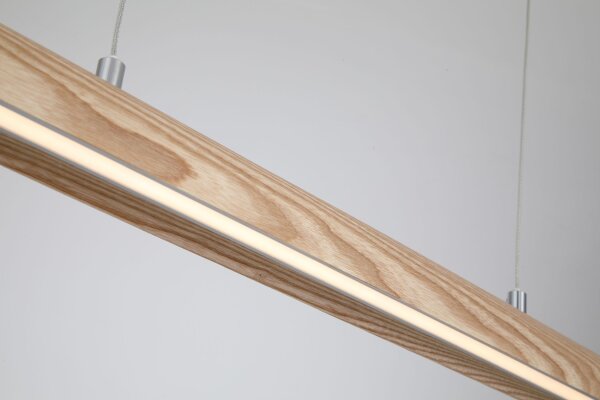 LED Hängelampe CCT 2700-4000K Holzasche Natur L:120 cm