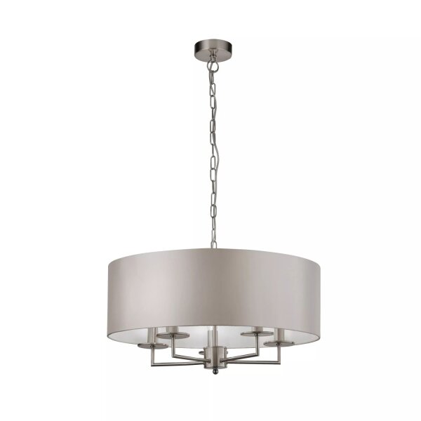 Pendelleuchte dimmbar Kunstseide Silber Weiß E14 Ø55 cm