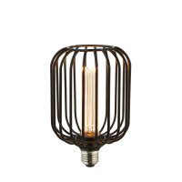 LED Leuchtmittel 1800K Glas Schwarz E27 H:16,9 cm Käfig