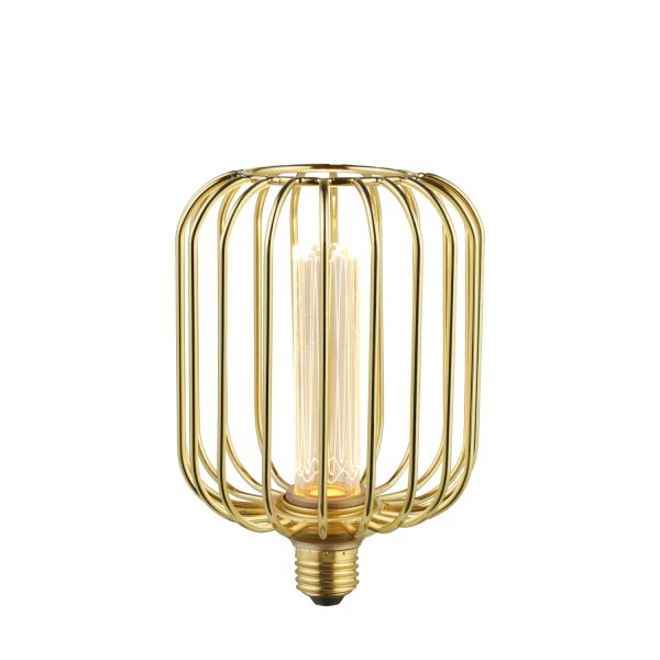 LED Leuchtmittel 1800K Glas Metall Gold E27 H:16,9 cm