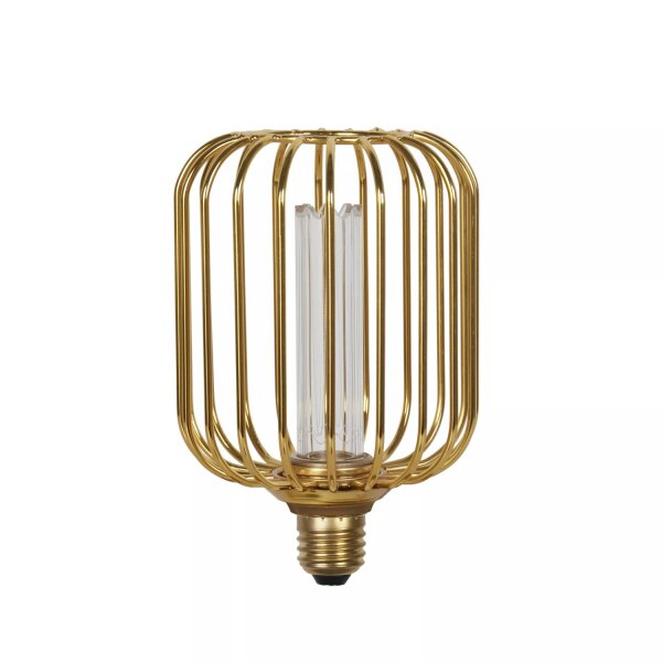 LED Leuchtmittel 1800K Glas Metall Gold E27 H:16,9 cm