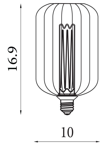 LED Leuchtmittel 1800K Glas Metall Gold E27 H:16,9 cm