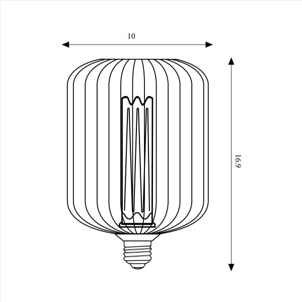 LED Leuchtmittel 4000K Glas Schwarz E27 H:18,5 cm Käfig