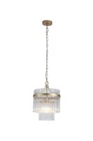 Pendelleuchte Glas Metall Gold E27 &Oslash;26 cm...