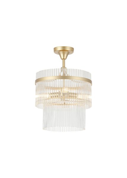 Deckenleuchte Glas Metall Gold E14 Ø35 cm mehrstöckig
