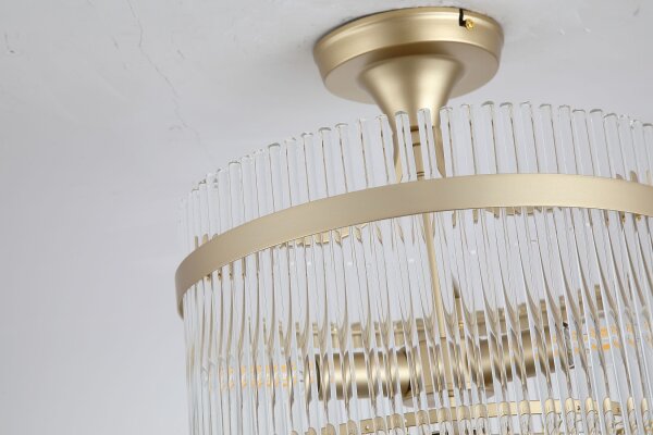 Deckenleuchte Glas Metall Gold E14 Ø35 cm mehrstöckig